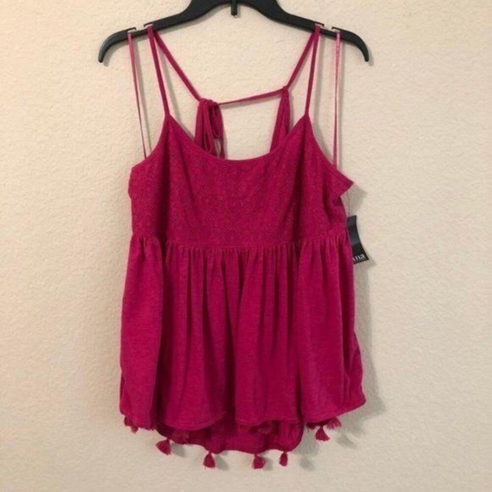a.n.a. Fushsia Halter Top Tassels